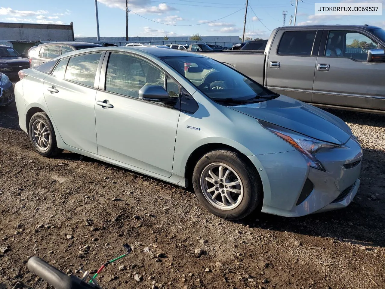 2018 Toyota Prius VIN: JTDKBRFUXJ3069537 Lot: 76195724