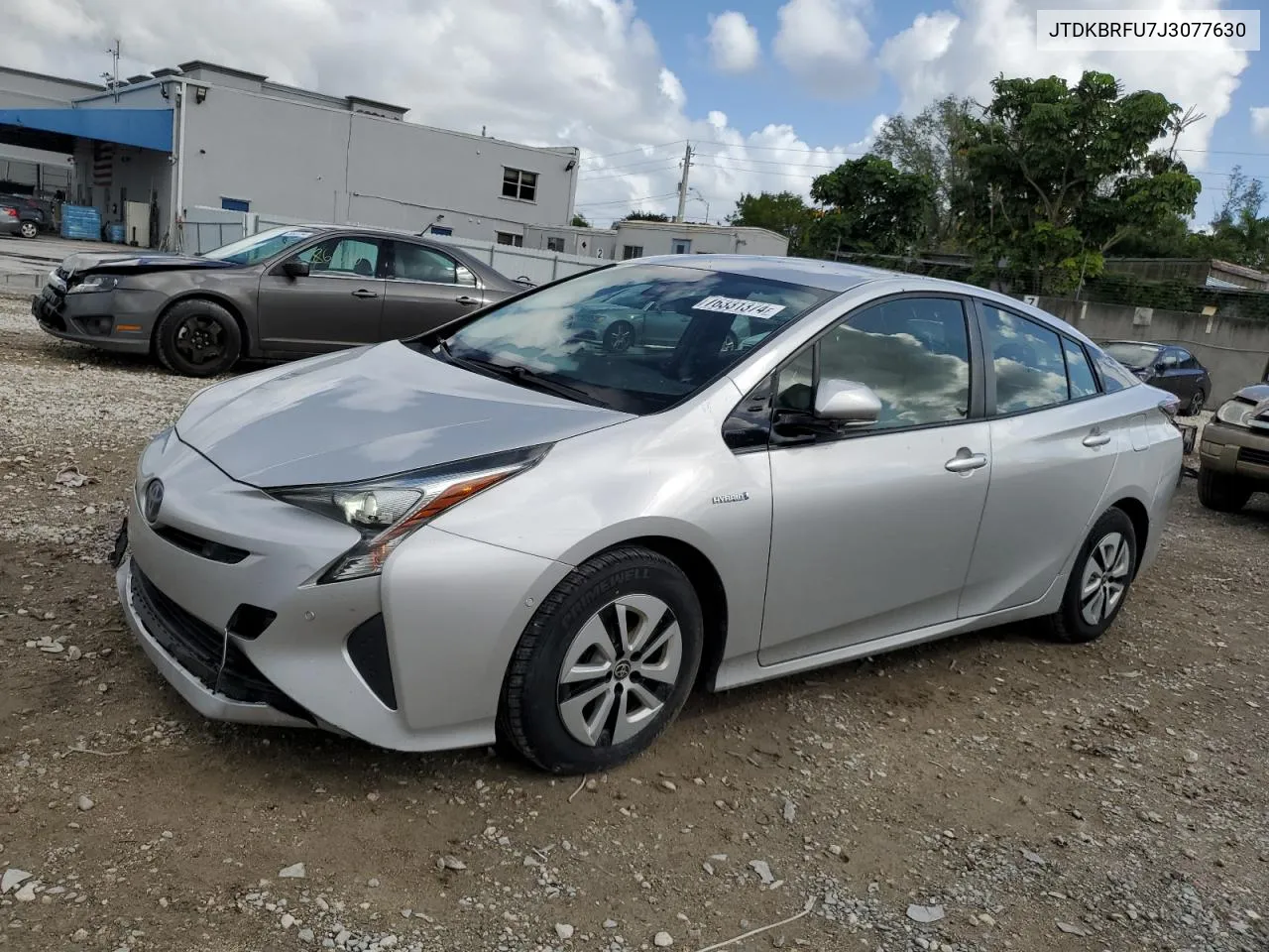 2018 Toyota Prius VIN: JTDKBRFU7J3077630 Lot: 76331374