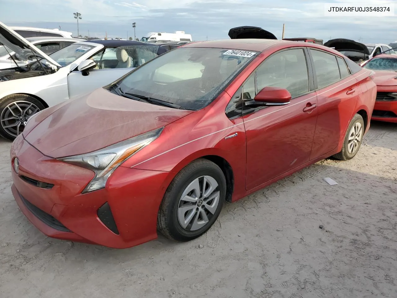 2018 Toyota Prius VIN: JTDKARFU0J3548374 Lot: 76401024