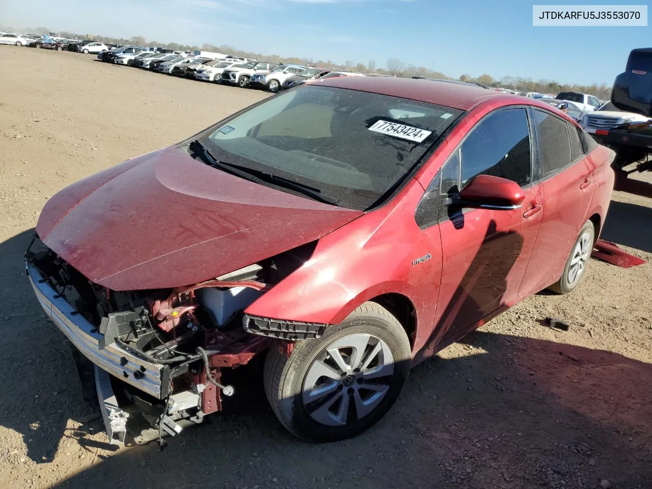 2018 Toyota Prius VIN: JTDKARFU5J3553070 Lot: 77543424