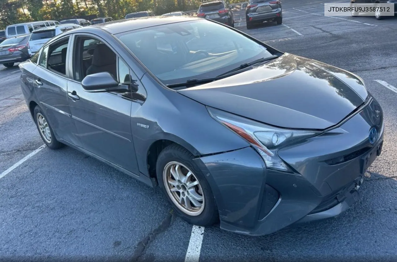 2018 Toyota Prius VIN: JTDKBRFU9J3587512 Lot: 78108464