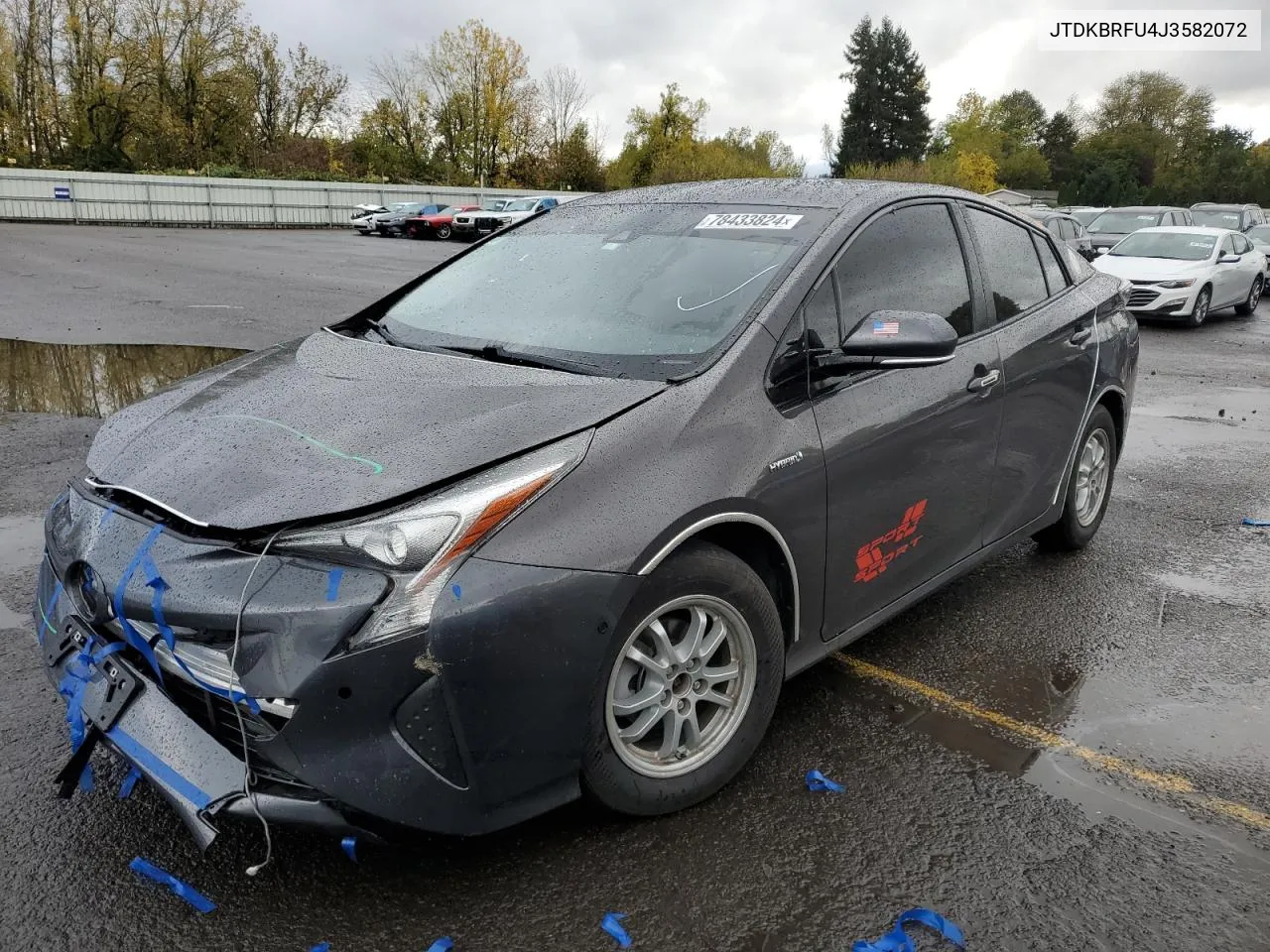 2018 Toyota Prius VIN: JTDKBRFU4J3582072 Lot: 78433824