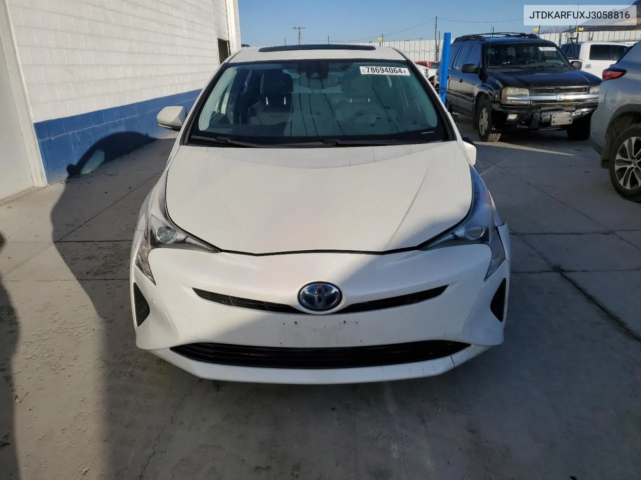 2018 Toyota Prius VIN: JTDKARFUXJ3058816 Lot: 78694064