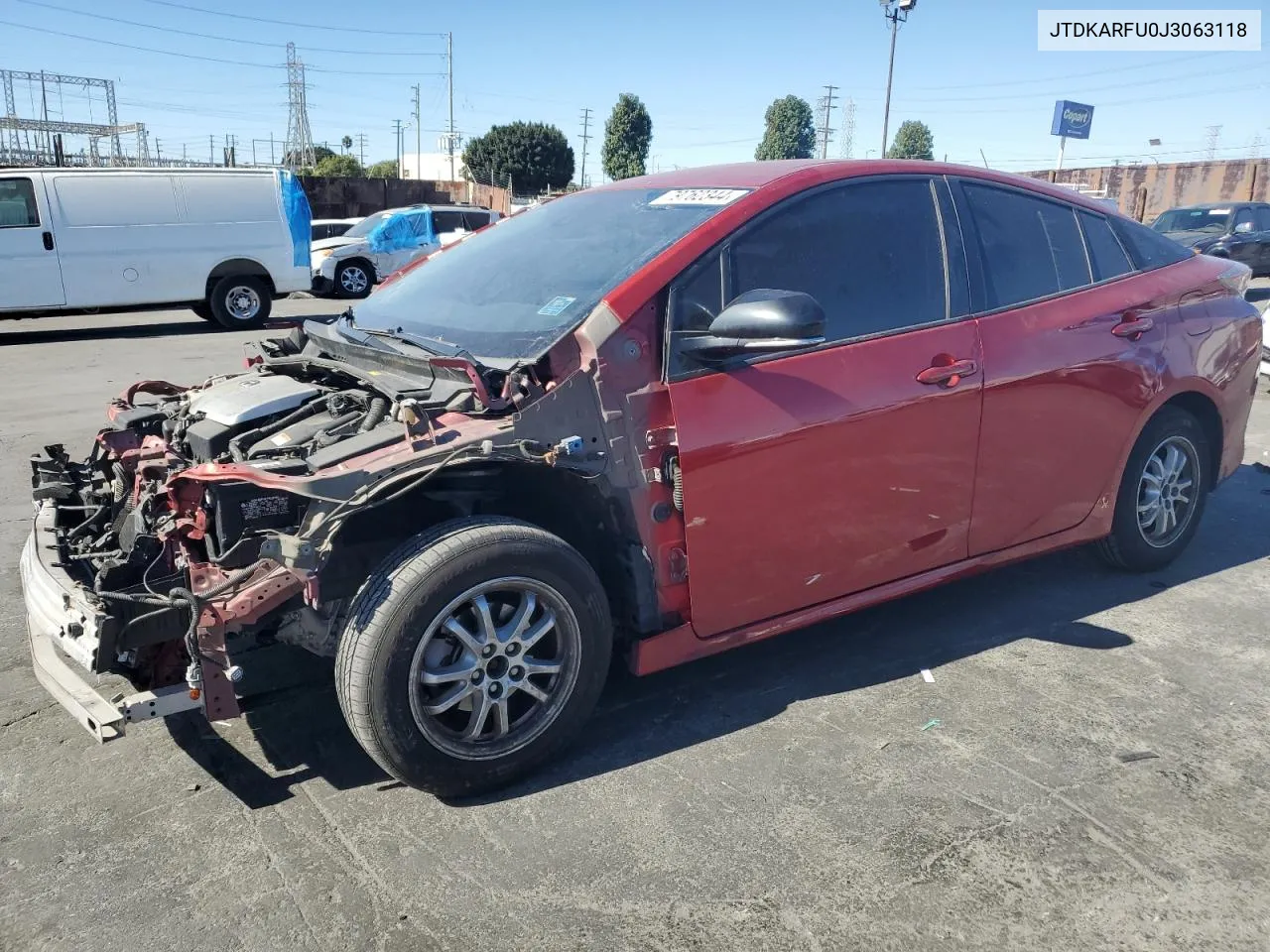 2018 Toyota Prius VIN: JTDKARFU0J3063118 Lot: 79762344