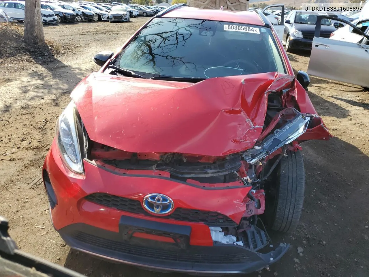 2018 Toyota Prius C VIN: JTDKDTB38J1608897 Lot: 80305684