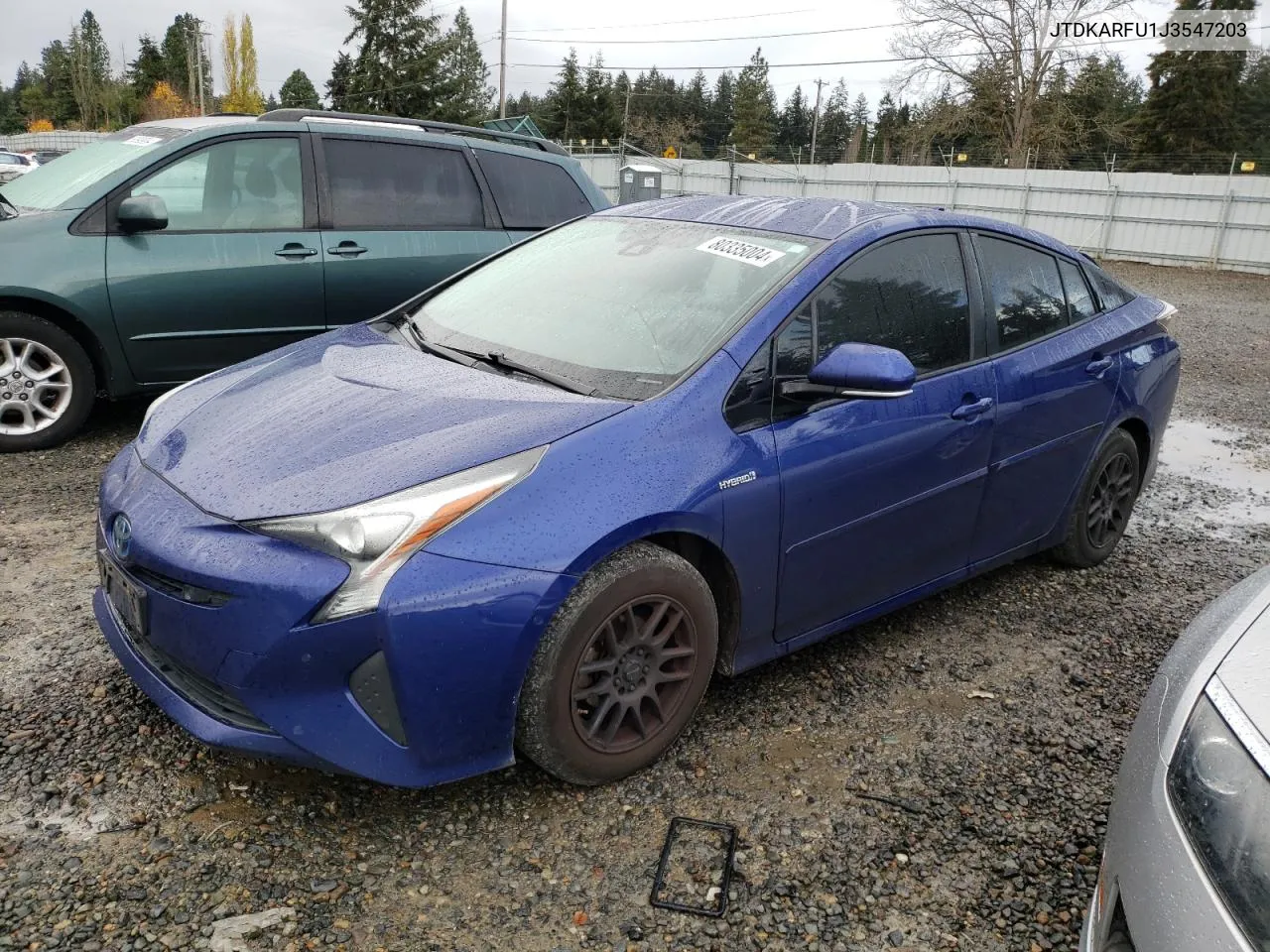 2018 Toyota Prius VIN: JTDKARFU1J3547203 Lot: 80335004