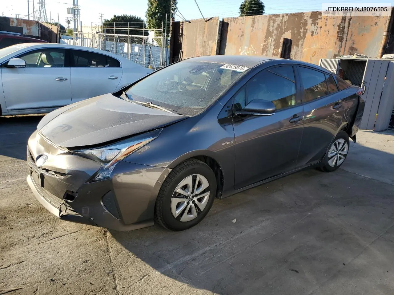 2018 Toyota Prius VIN: JTDKBRFUXJ3076505 Lot: 80423074