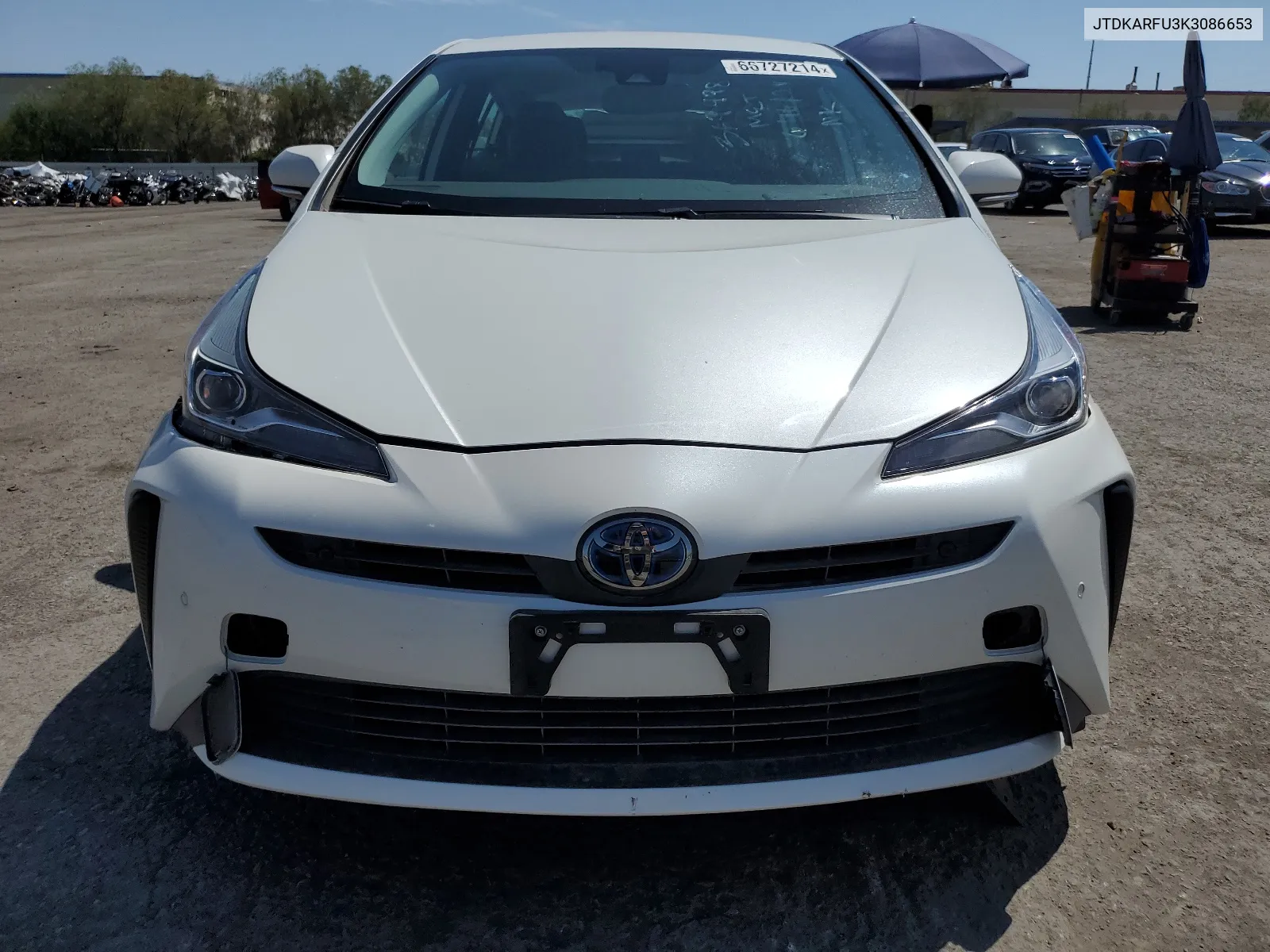 2019 Toyota Prius VIN: JTDKARFU3K3086653 Lot: 66727214