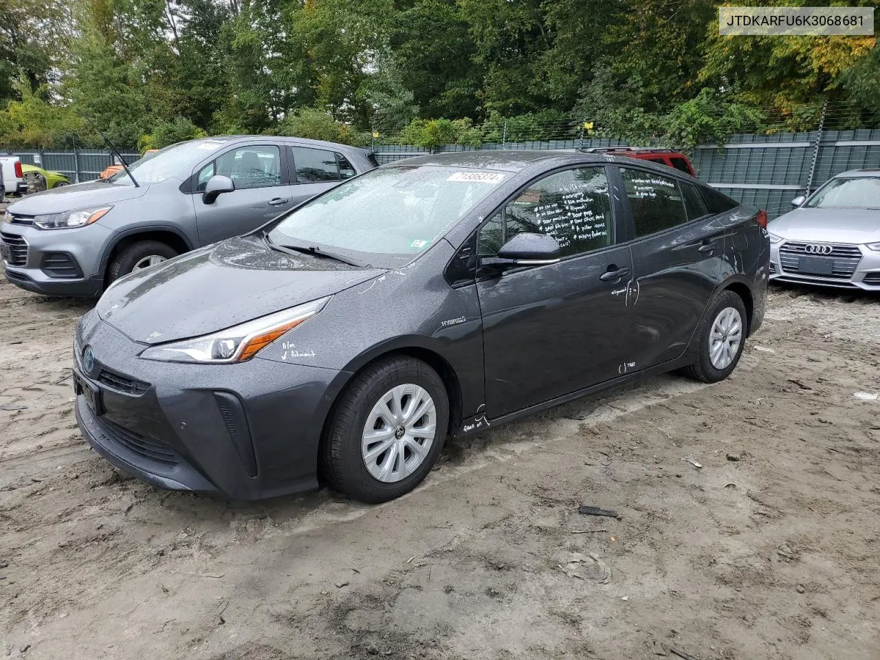 2019 Toyota Prius VIN: JTDKARFU6K3068681 Lot: 71386374