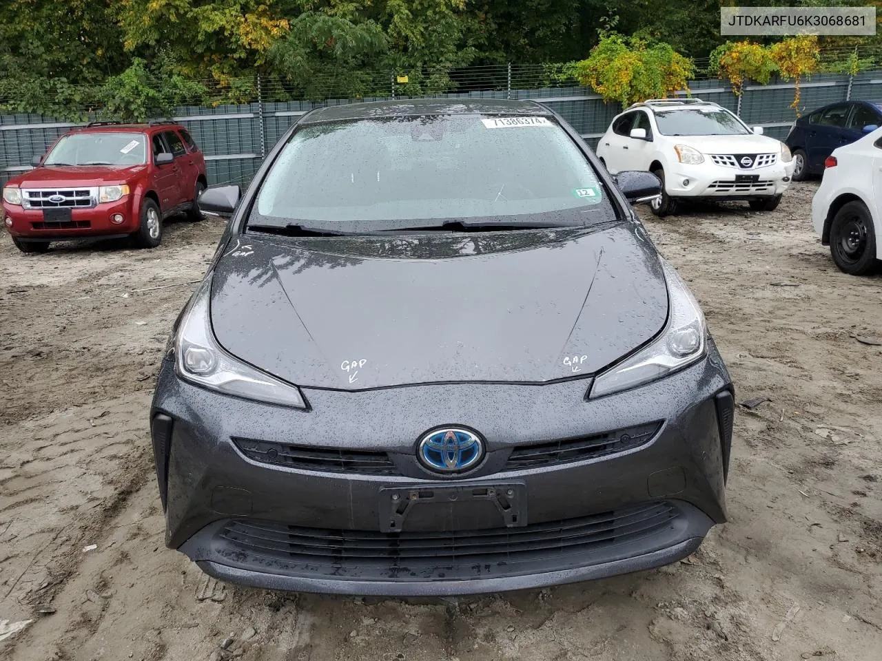 2019 Toyota Prius VIN: JTDKARFU6K3068681 Lot: 71386374