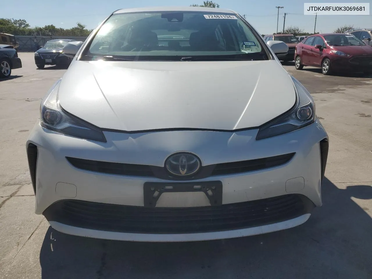 2019 Toyota Prius VIN: JTDKARFU0K3069681 Lot: 72481194