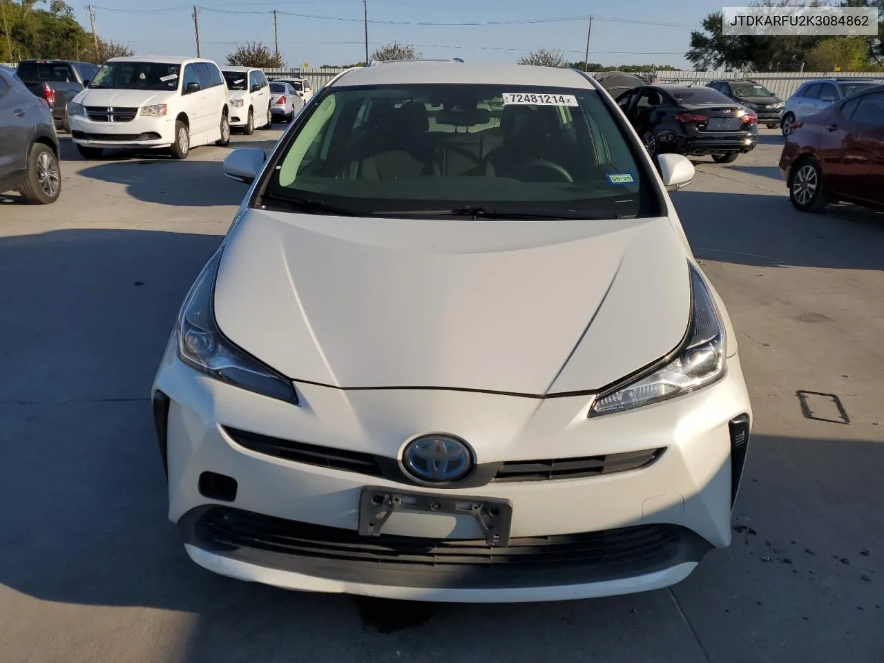 2019 Toyota Prius VIN: JTDKARFU2K3084862 Lot: 72481214