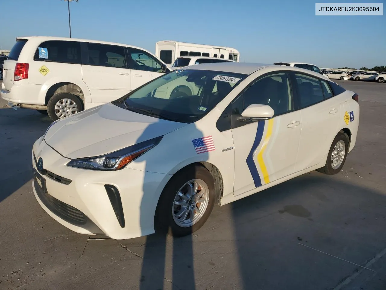 2019 Toyota Prius VIN: JTDKARFU2K3095604 Lot: 72481284