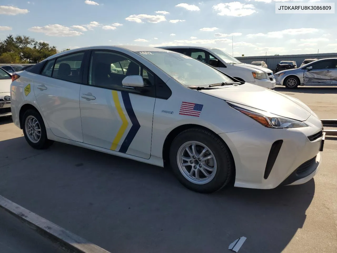 2019 Toyota Prius VIN: JTDKARFU8K3086809 Lot: 72481344