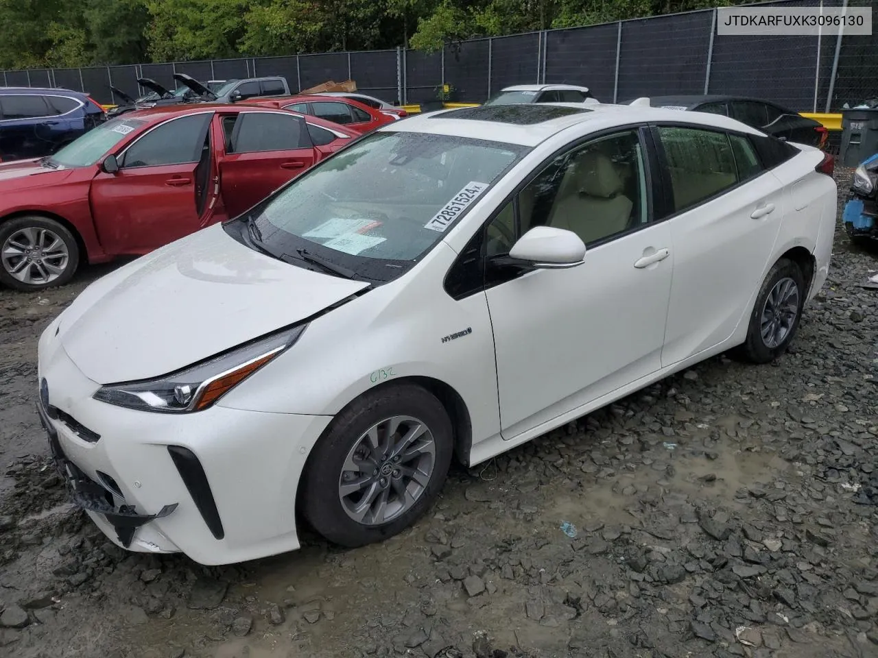 2019 Toyota Prius VIN: JTDKARFUXK3096130 Lot: 72851524