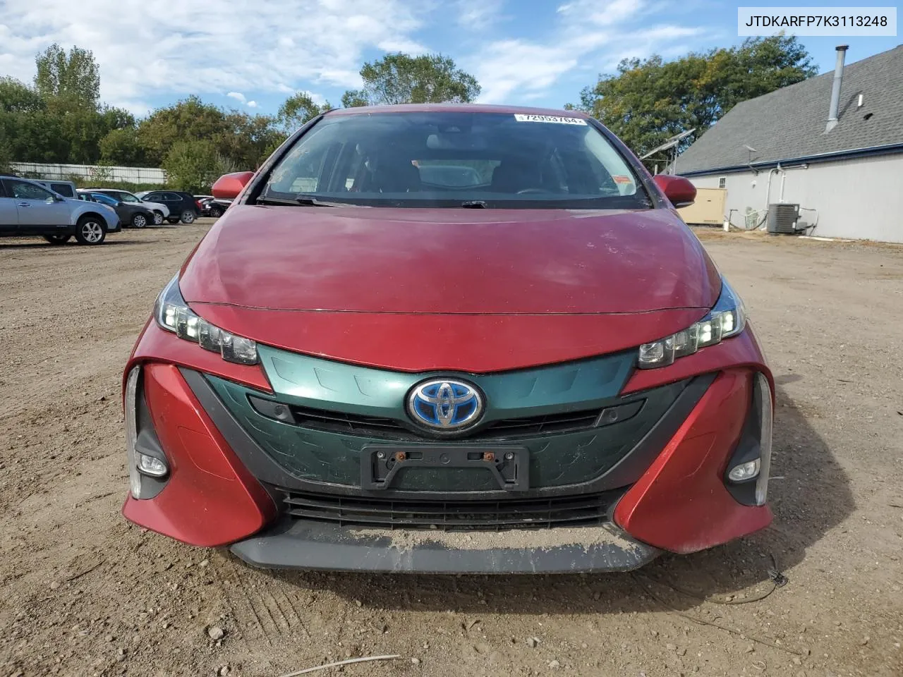 2019 Toyota Prius Prime VIN: JTDKARFP7K3113248 Lot: 72953764