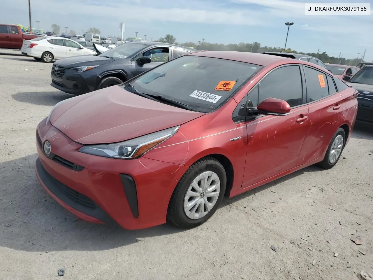 2019 Toyota Prius VIN: JTDKARFU9K3079156 Lot: 73553644