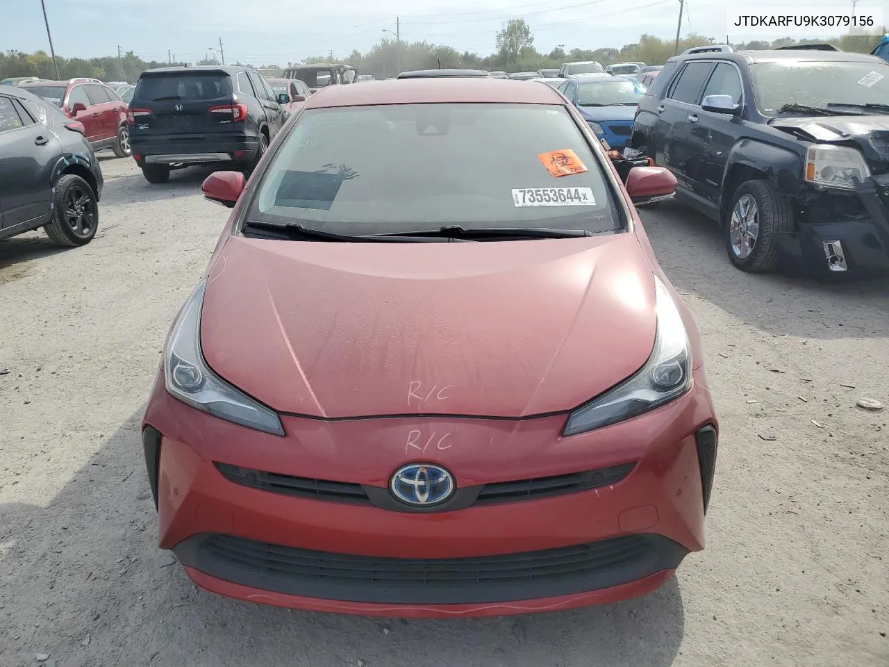 2019 Toyota Prius VIN: JTDKARFU9K3079156 Lot: 73553644