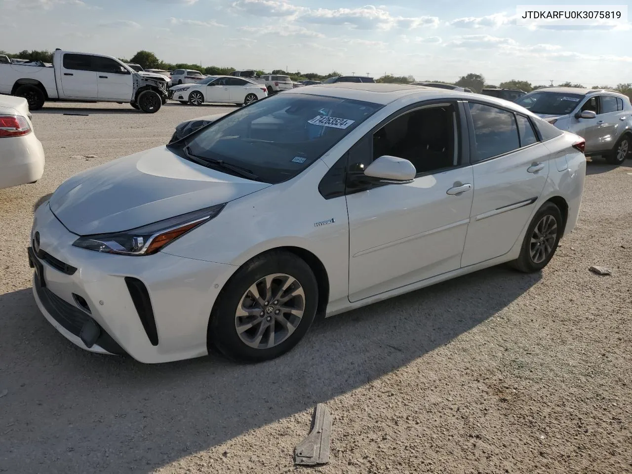 2019 Toyota Prius VIN: JTDKARFU0K3075819 Lot: 74263524