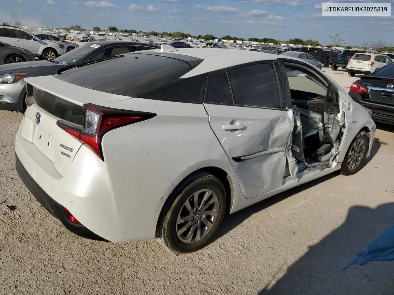 2019 Toyota Prius VIN: JTDKARFU0K3075819 Lot: 74263524