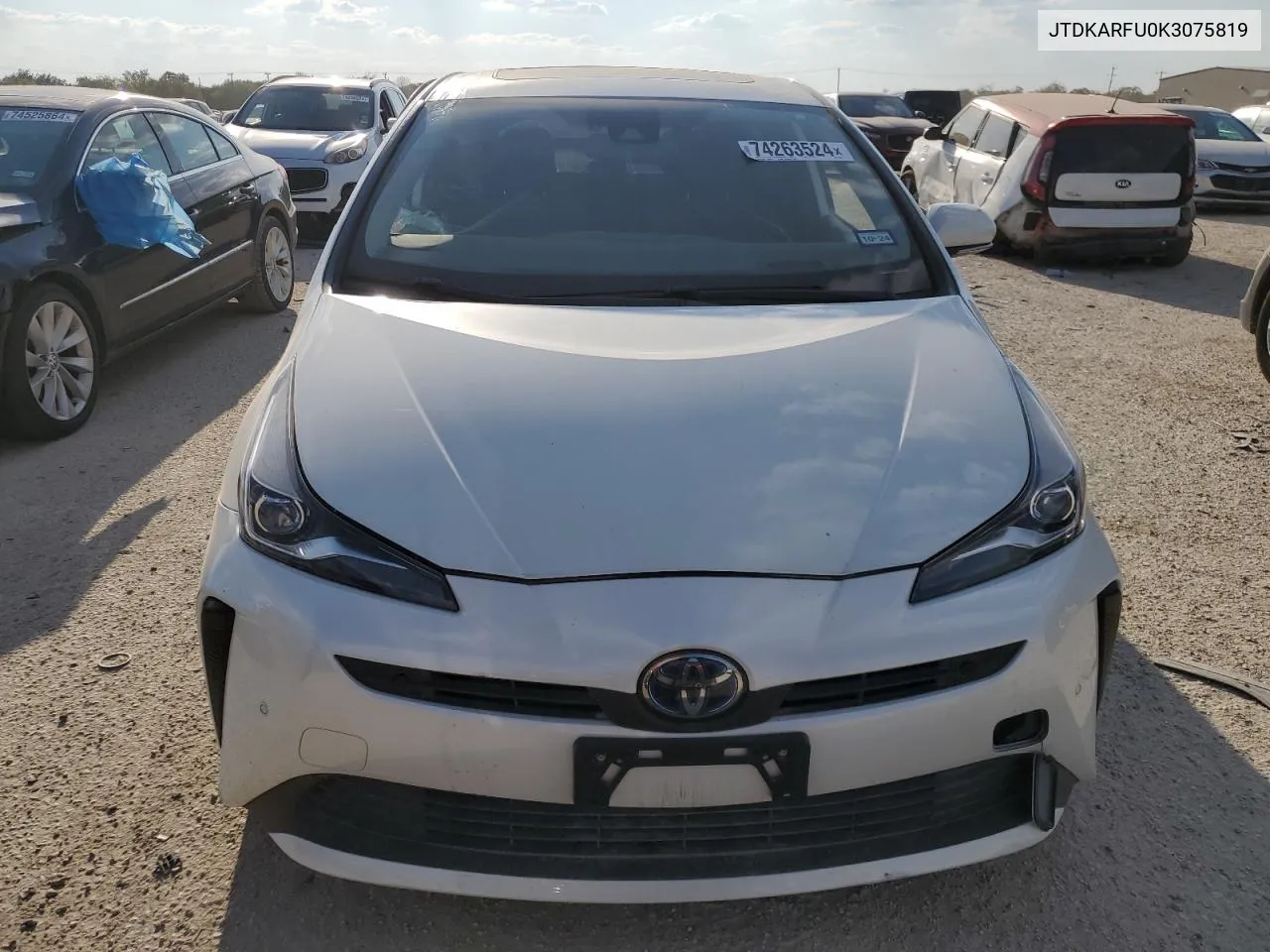 2019 Toyota Prius VIN: JTDKARFU0K3075819 Lot: 74263524