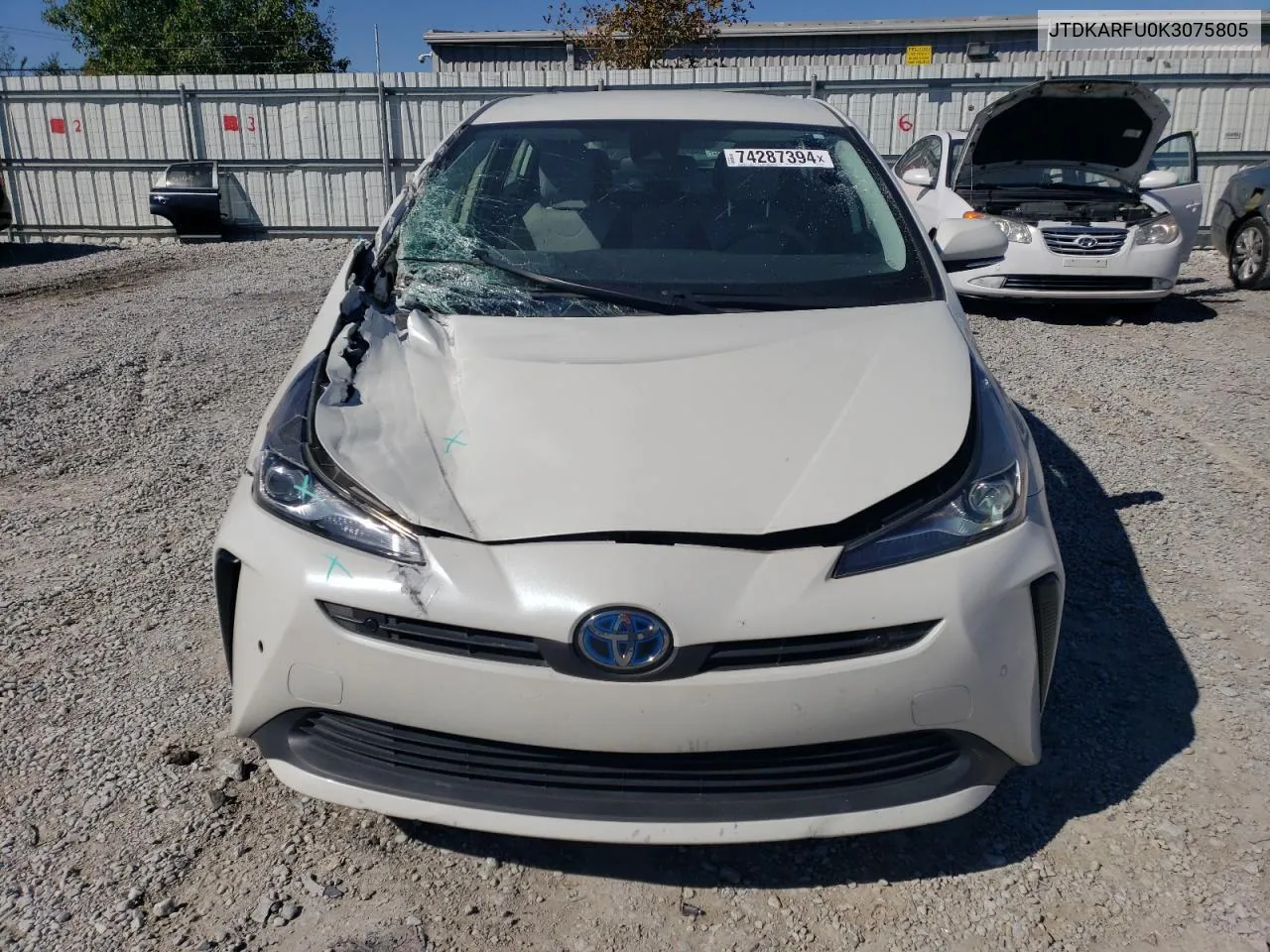 2019 Toyota Prius VIN: JTDKARFU0K3075805 Lot: 74287394