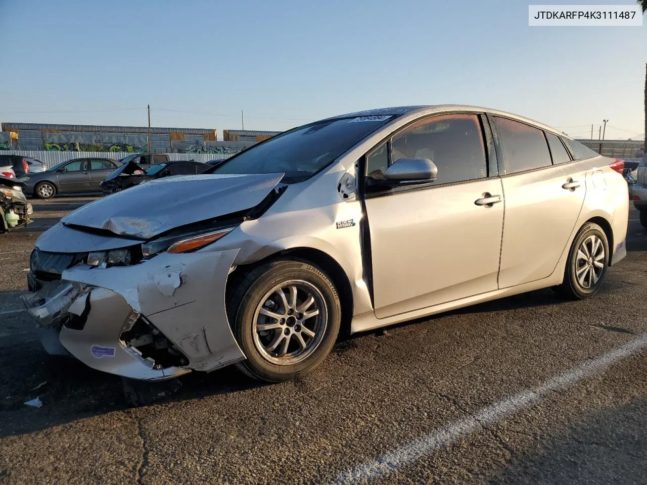 2019 Toyota Prius Prime VIN: JTDKARFP4K3111487 Lot: 75064884