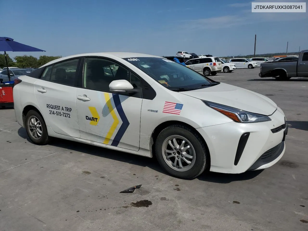 2019 Toyota Prius VIN: JTDKARFUXK3087041 Lot: 75363184