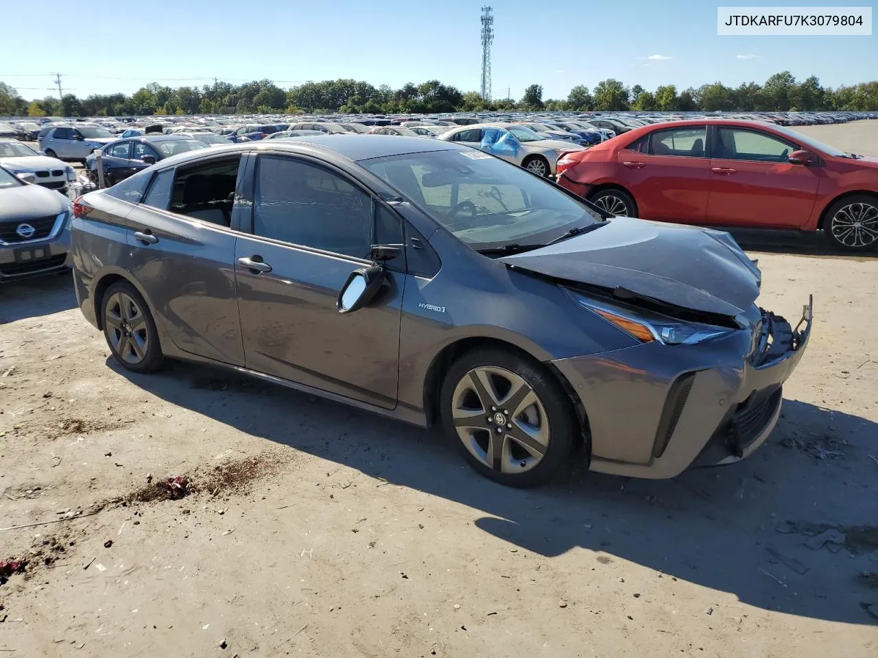 2019 Toyota Prius VIN: JTDKARFU7K3079804 Lot: 75387314