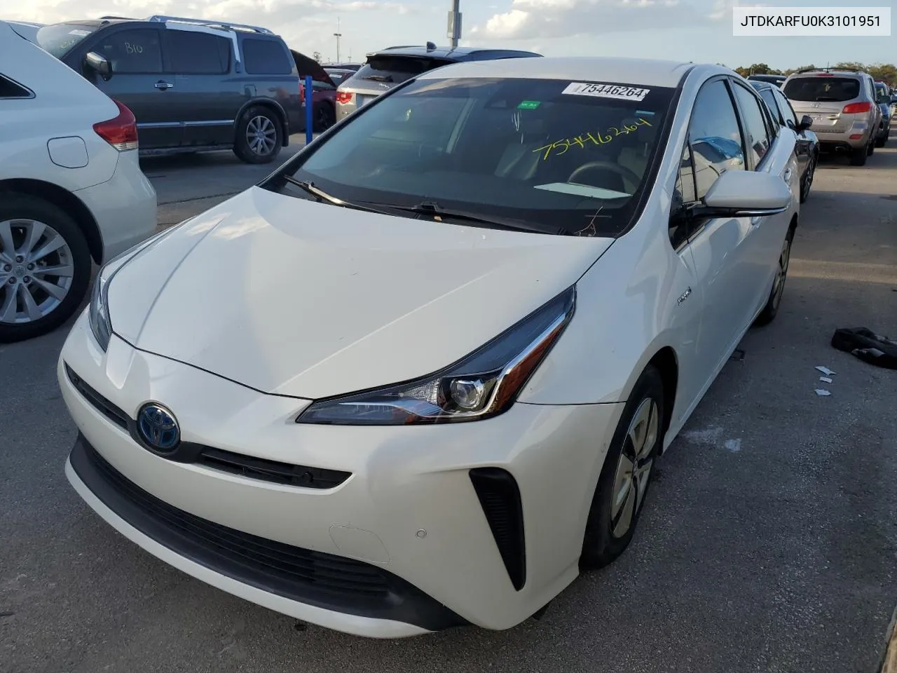 2019 Toyota Prius VIN: JTDKARFU0K3101951 Lot: 75446264