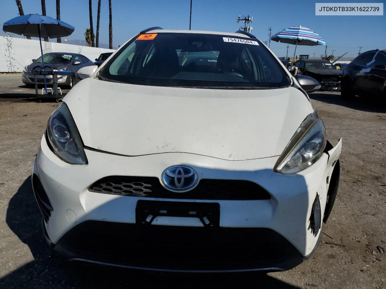 2019 Toyota Prius C VIN: JTDKDTB33K1622739 Lot: 75476504