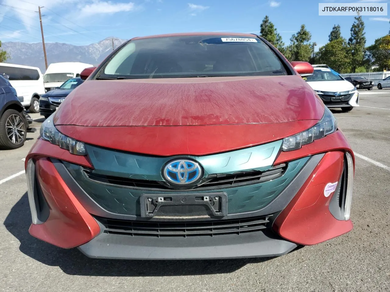 2019 Toyota Prius Prime VIN: JTDKARFP0K3118016 Lot: 75678054