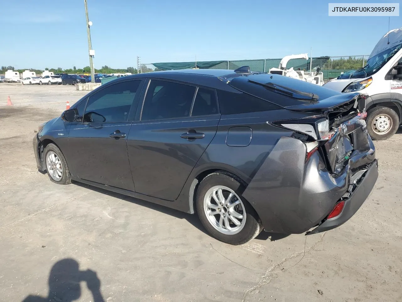 2019 Toyota Prius VIN: JTDKARFU0K3095987 Lot: 76028794