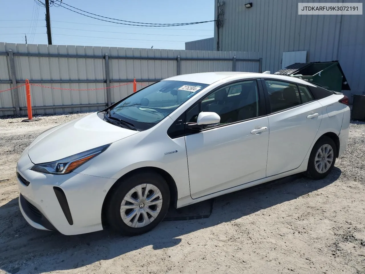 2019 Toyota Prius VIN: JTDKARFU9K3072191 Lot: 76248064