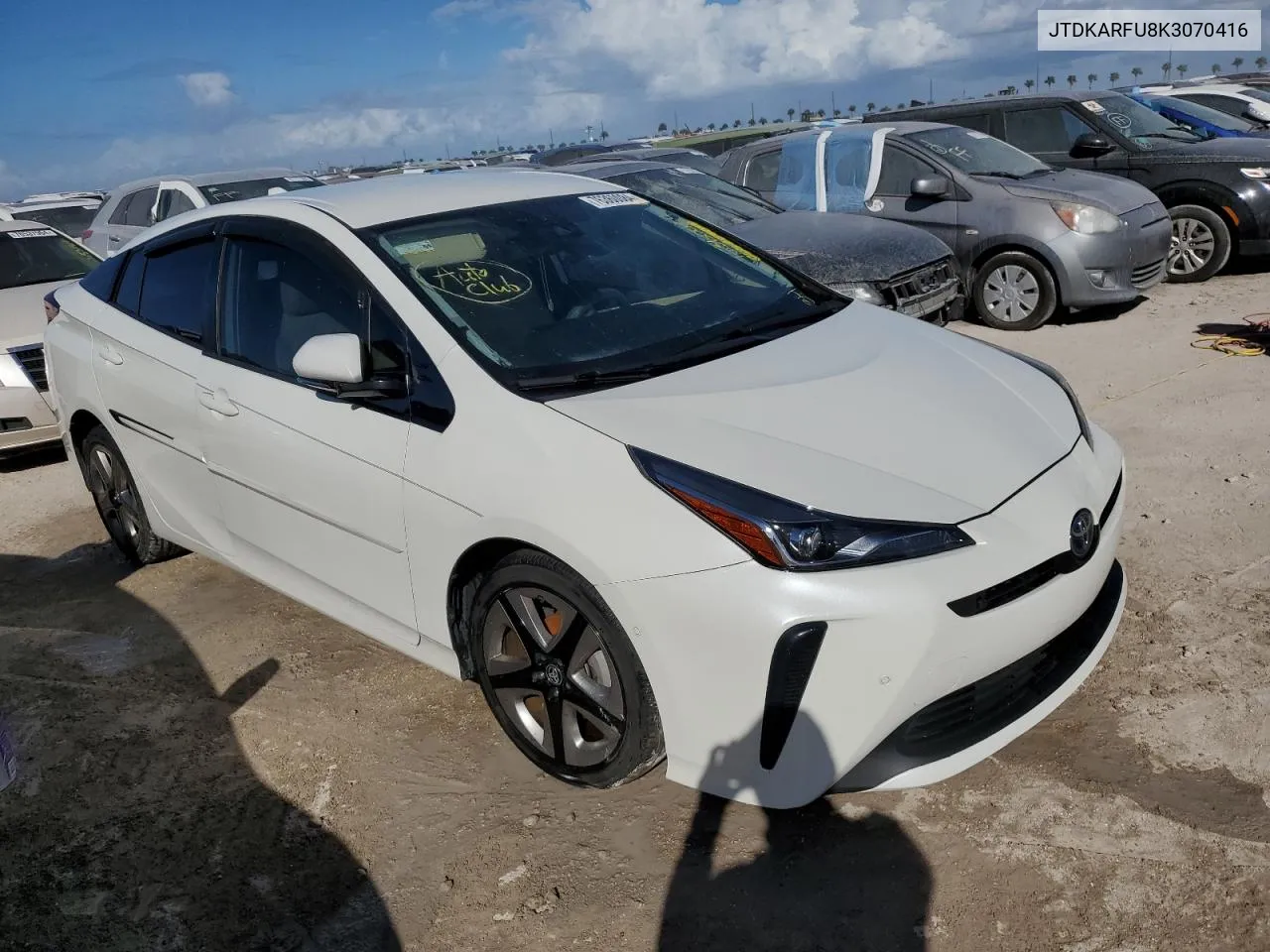 2019 Toyota Prius VIN: JTDKARFU8K3070416 Lot: 76360084