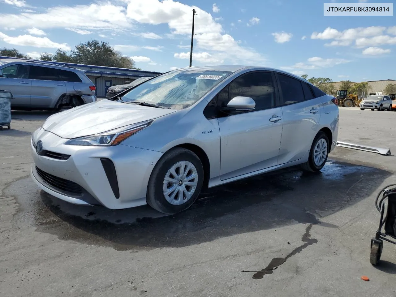 2019 Toyota Prius VIN: JTDKARFU8K3094814 Lot: 76616004