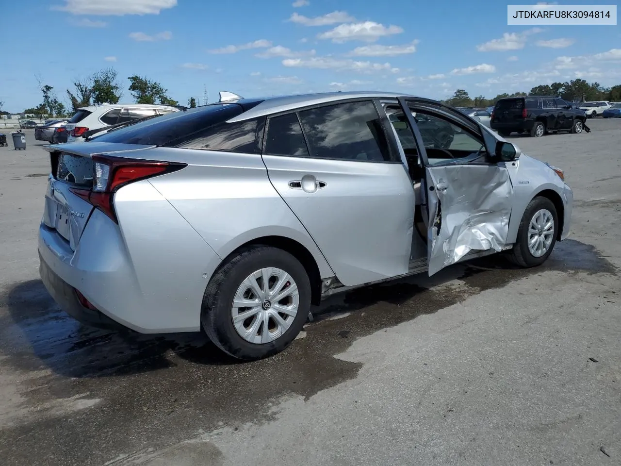 2019 Toyota Prius VIN: JTDKARFU8K3094814 Lot: 76616004