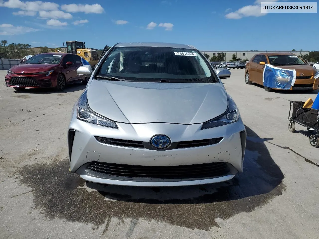 2019 Toyota Prius VIN: JTDKARFU8K3094814 Lot: 76616004