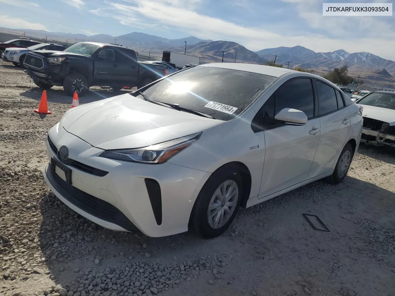 JTDKARFUXK3093504 2019 Toyota Prius