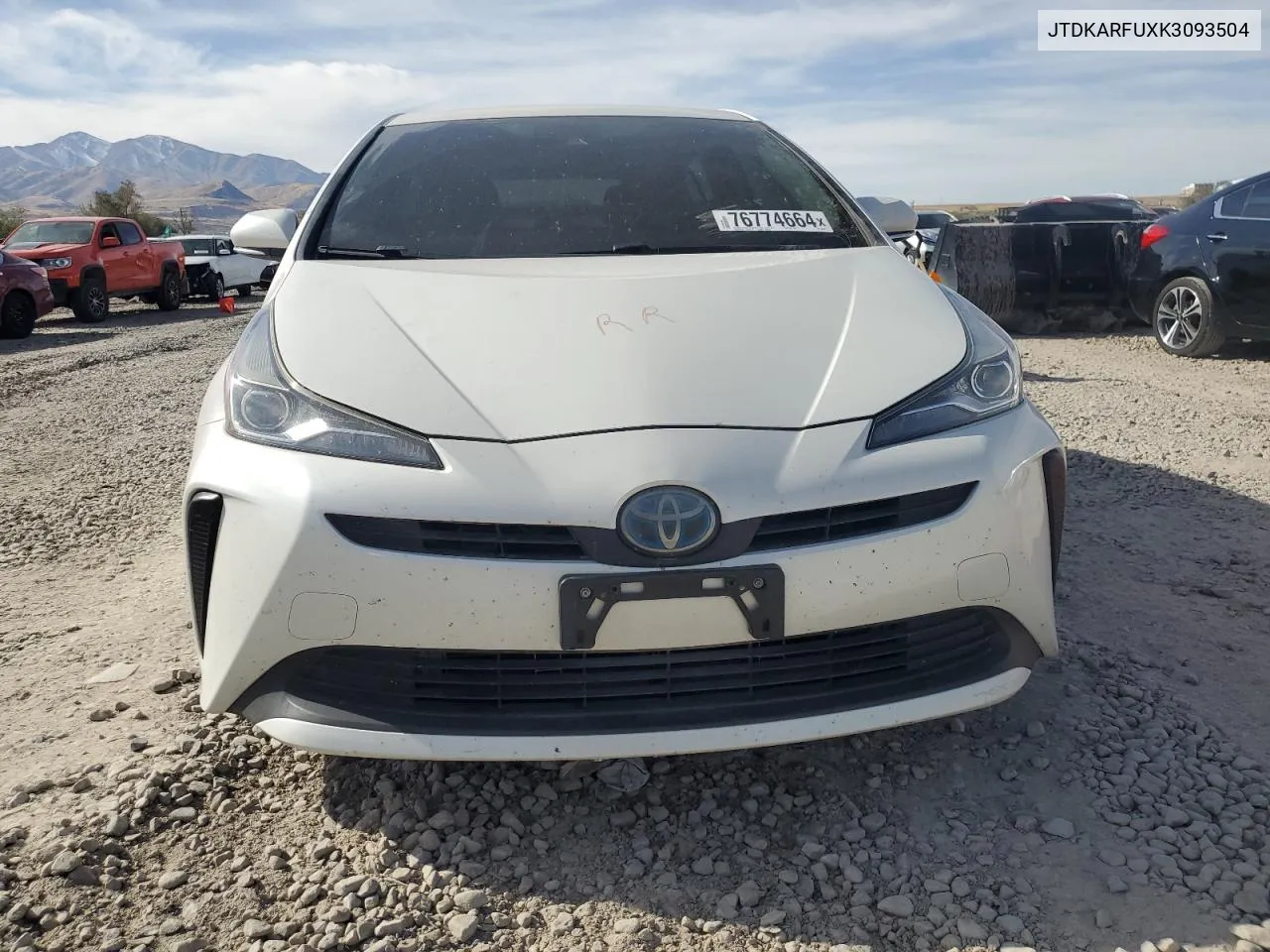 2019 Toyota Prius VIN: JTDKARFUXK3093504 Lot: 76774664