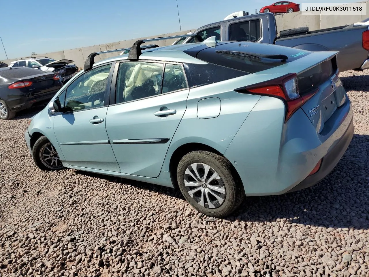 2019 Toyota Prius VIN: JTDL9RFU0K3011518 Lot: 77886554