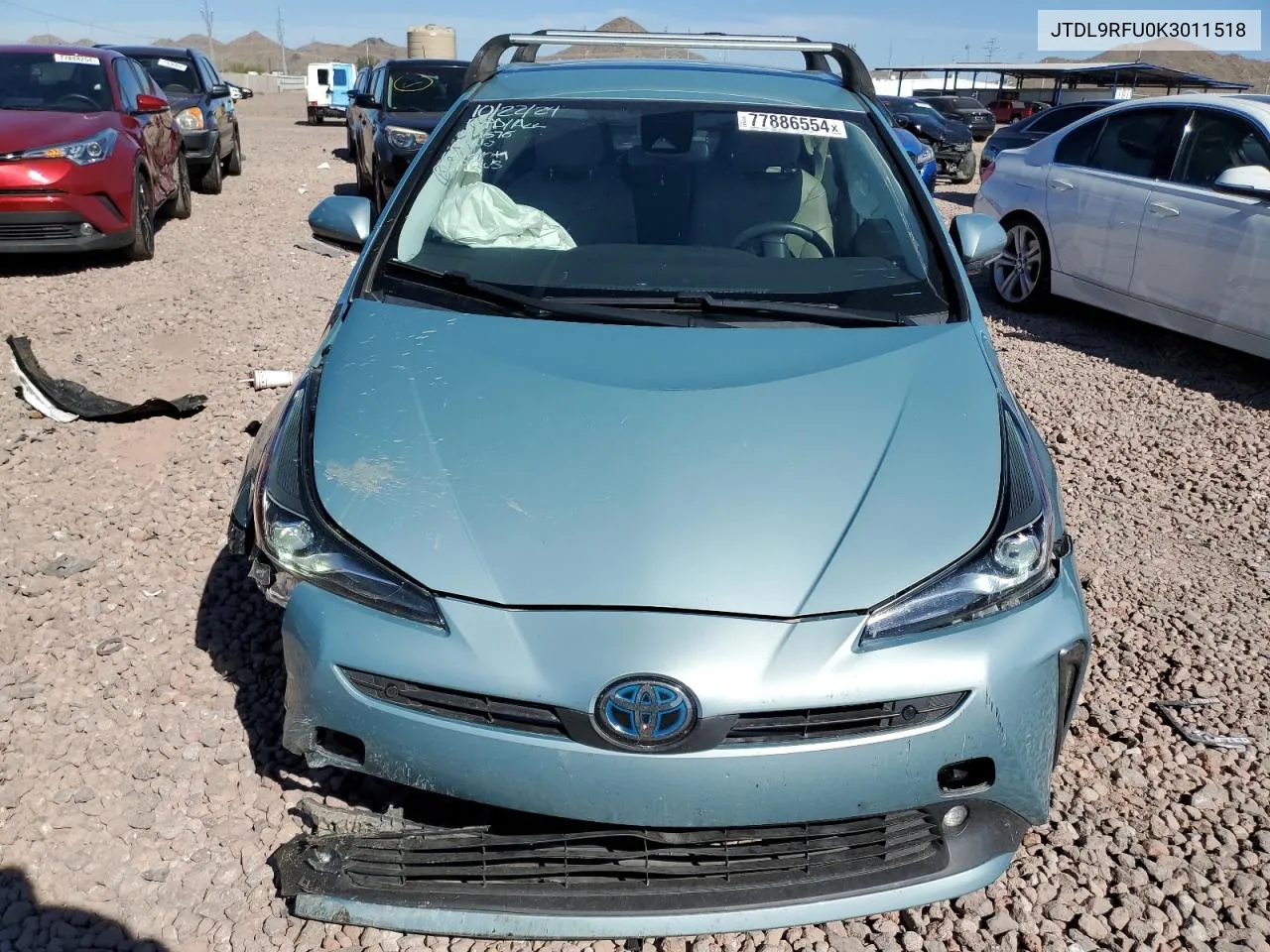 2019 Toyota Prius VIN: JTDL9RFU0K3011518 Lot: 77886554