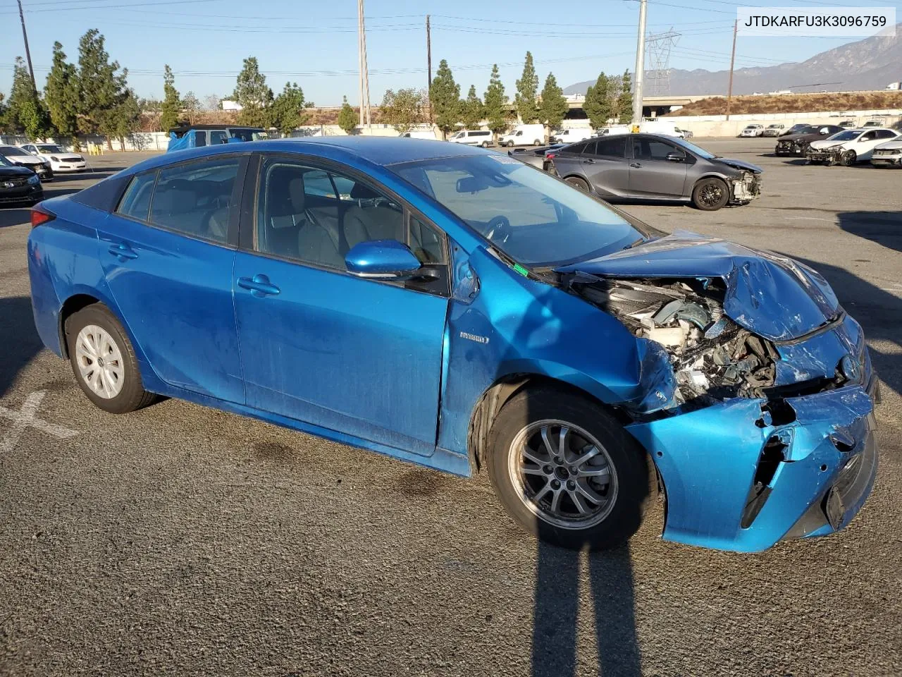 2019 Toyota Prius VIN: JTDKARFU3K3096759 Lot: 78105904