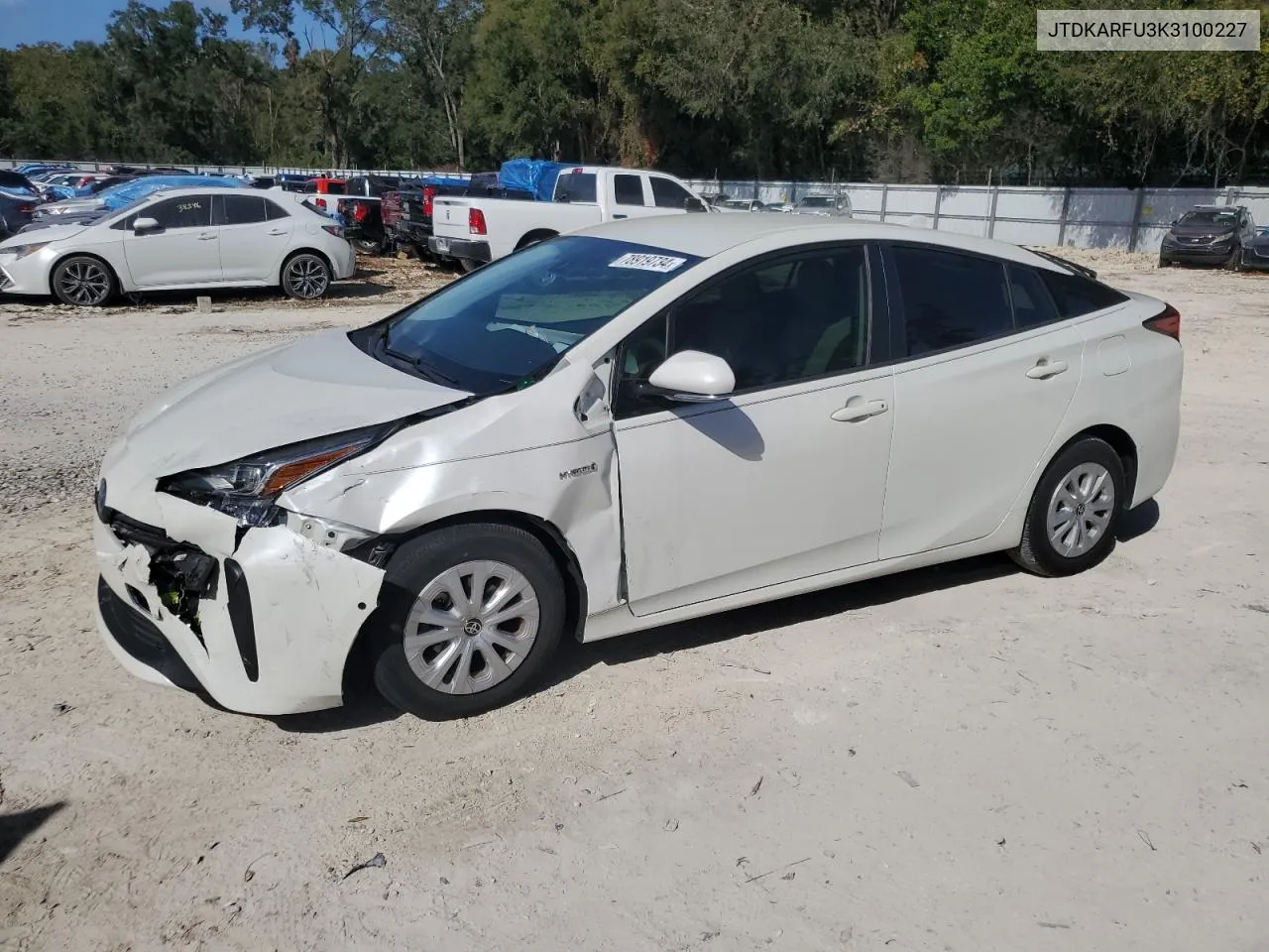 2019 Toyota Prius VIN: JTDKARFU3K3100227 Lot: 78919734