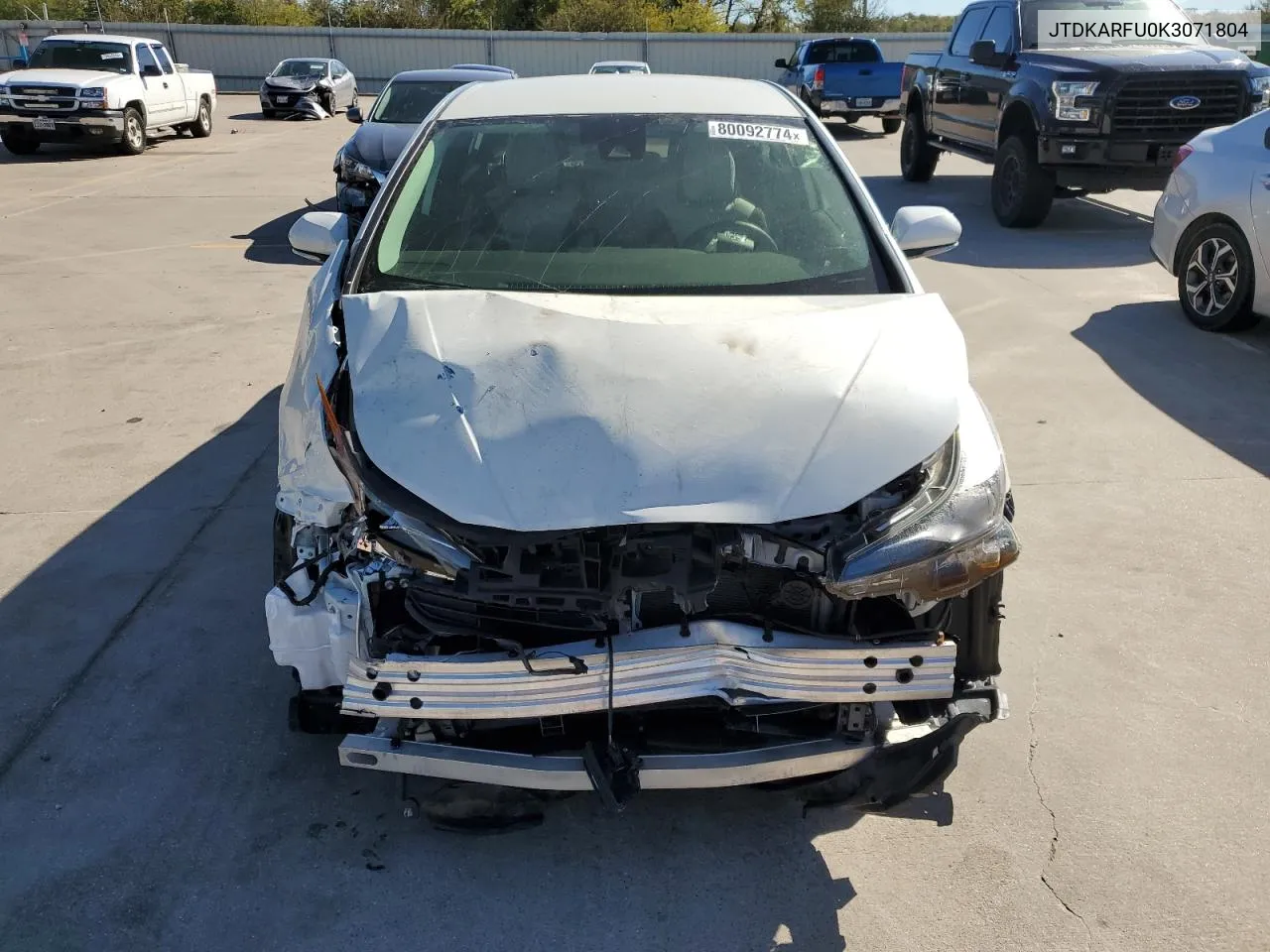 2019 Toyota Prius VIN: JTDKARFU0K3071804 Lot: 80092774