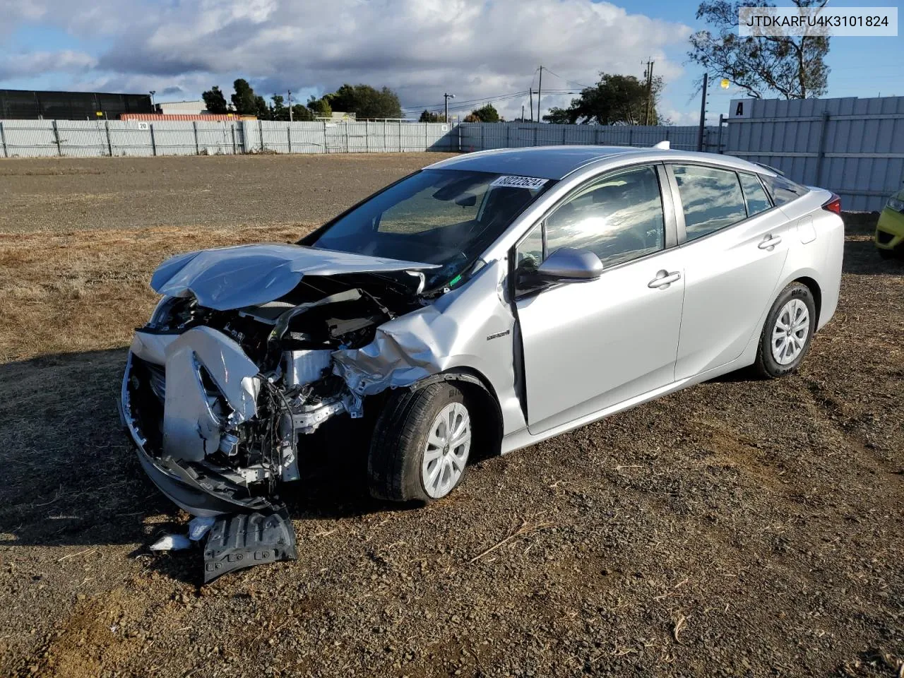 2019 Toyota Prius VIN: JTDKARFU4K3101824 Lot: 80222624