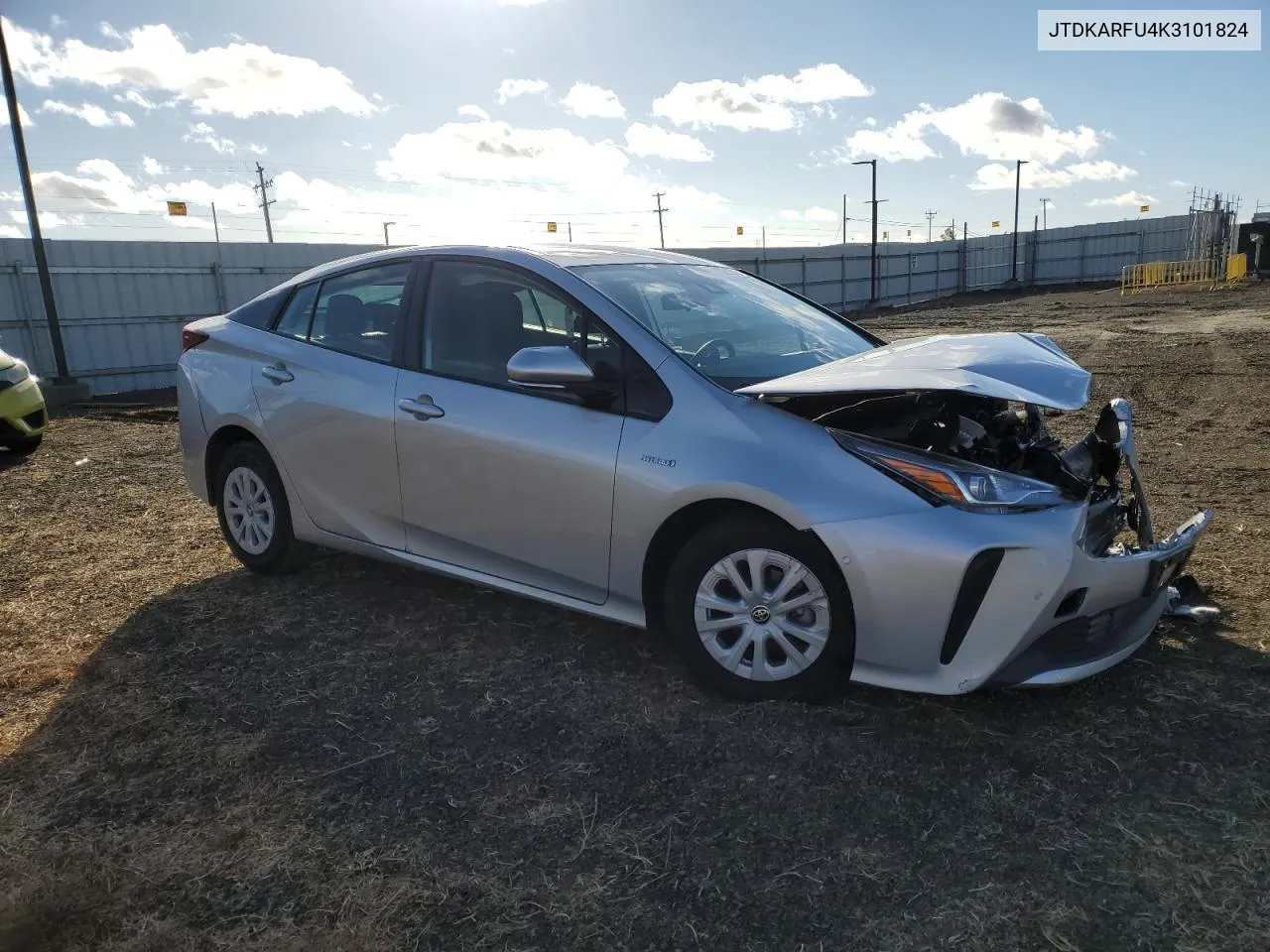 2019 Toyota Prius VIN: JTDKARFU4K3101824 Lot: 80222624