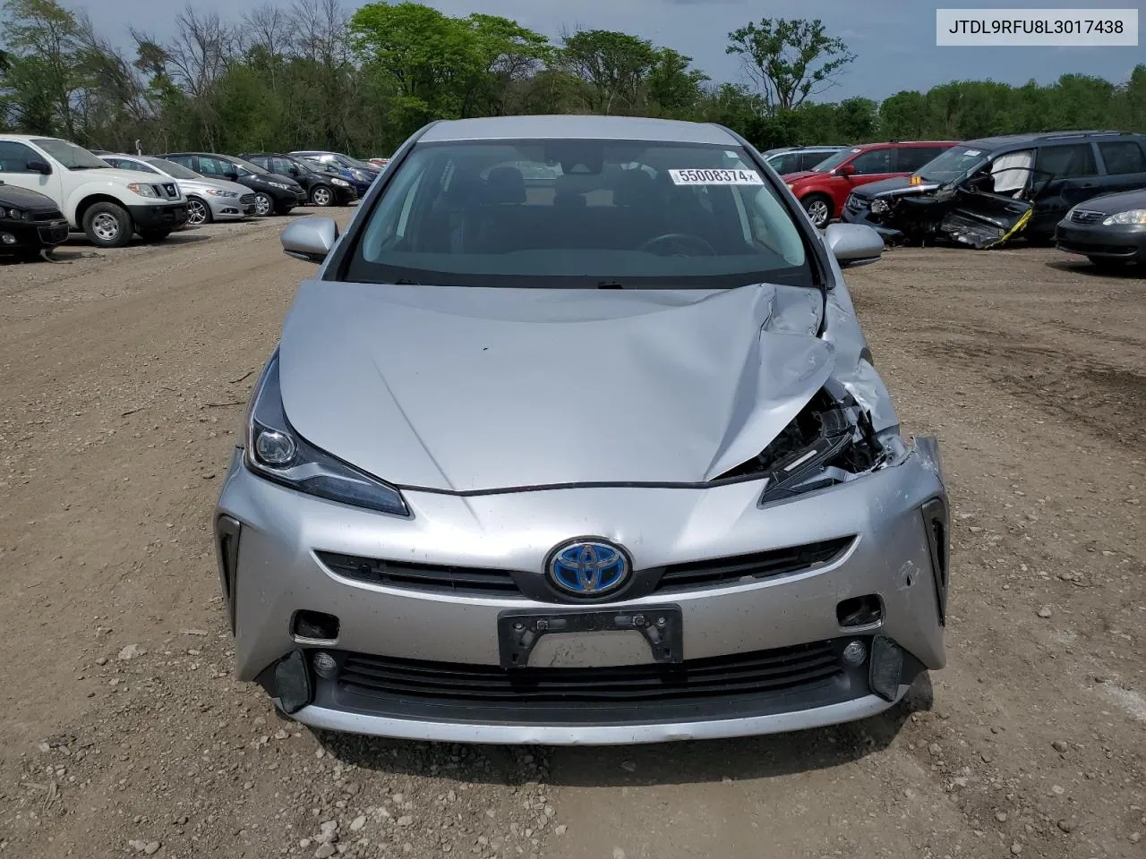 2020 Toyota Prius Le VIN: JTDL9RFU8L3017438 Lot: 55008374