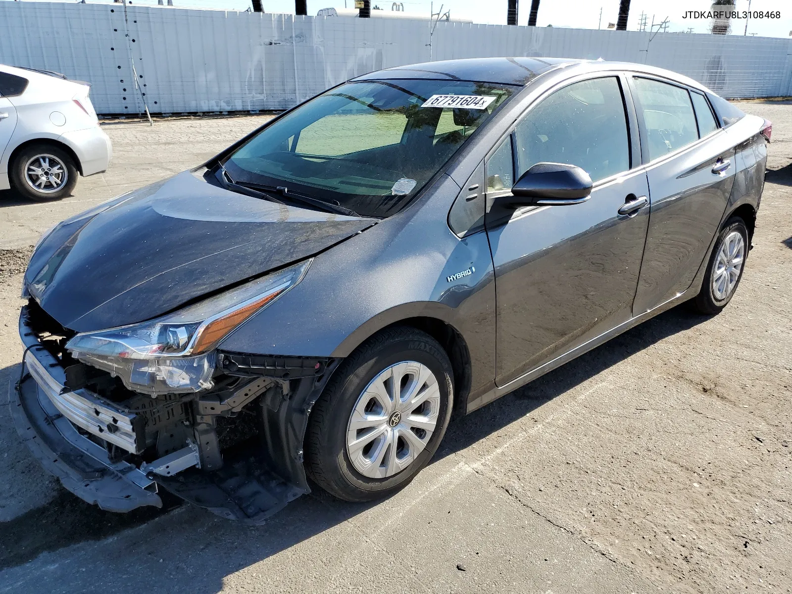 2020 Toyota Prius L VIN: JTDKARFU8L3108468 Lot: 67791604