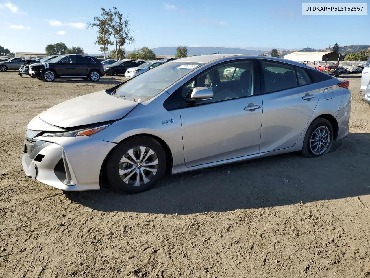 2020 Toyota Prius Prime Le VIN: JTDKARFP5L3152857 Lot: 71082354